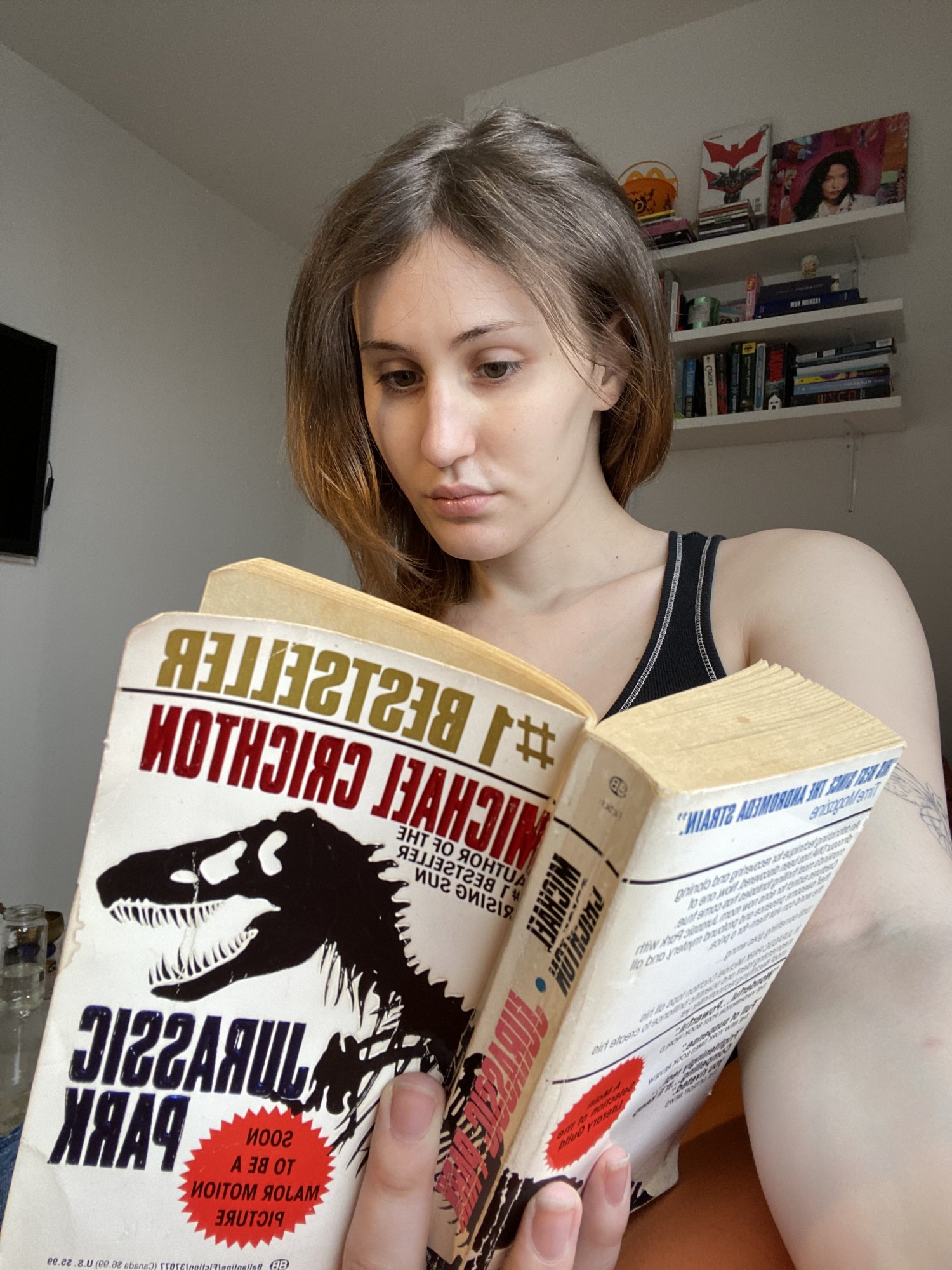 blizzy mcguire reading jurassic park book